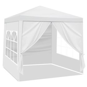6.5x6.5FT Folding Canopy Tent with 4 Sidewalls 2 Zipper Doors and 2 Windows PE Fabric Outdoor Gazebo Shelter with Powder Coated Steel Frame Spira