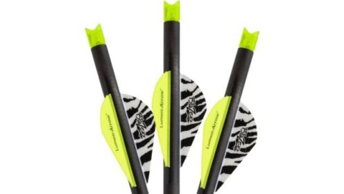 LUMENOK XBOW ARROW 20" CARBON (Option: GRN LIGHTED CRESCENT NOCK 3PK)